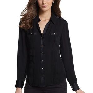 🖤 White House Black Market | Silk Button Front Blouse